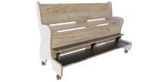 Hoogzit bank L125 cm wit grey craft oakTangara Groothandel voor de Kinderopvang Kinderdagverblijfinrichtin